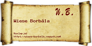Wiese Borbála névjegykártya